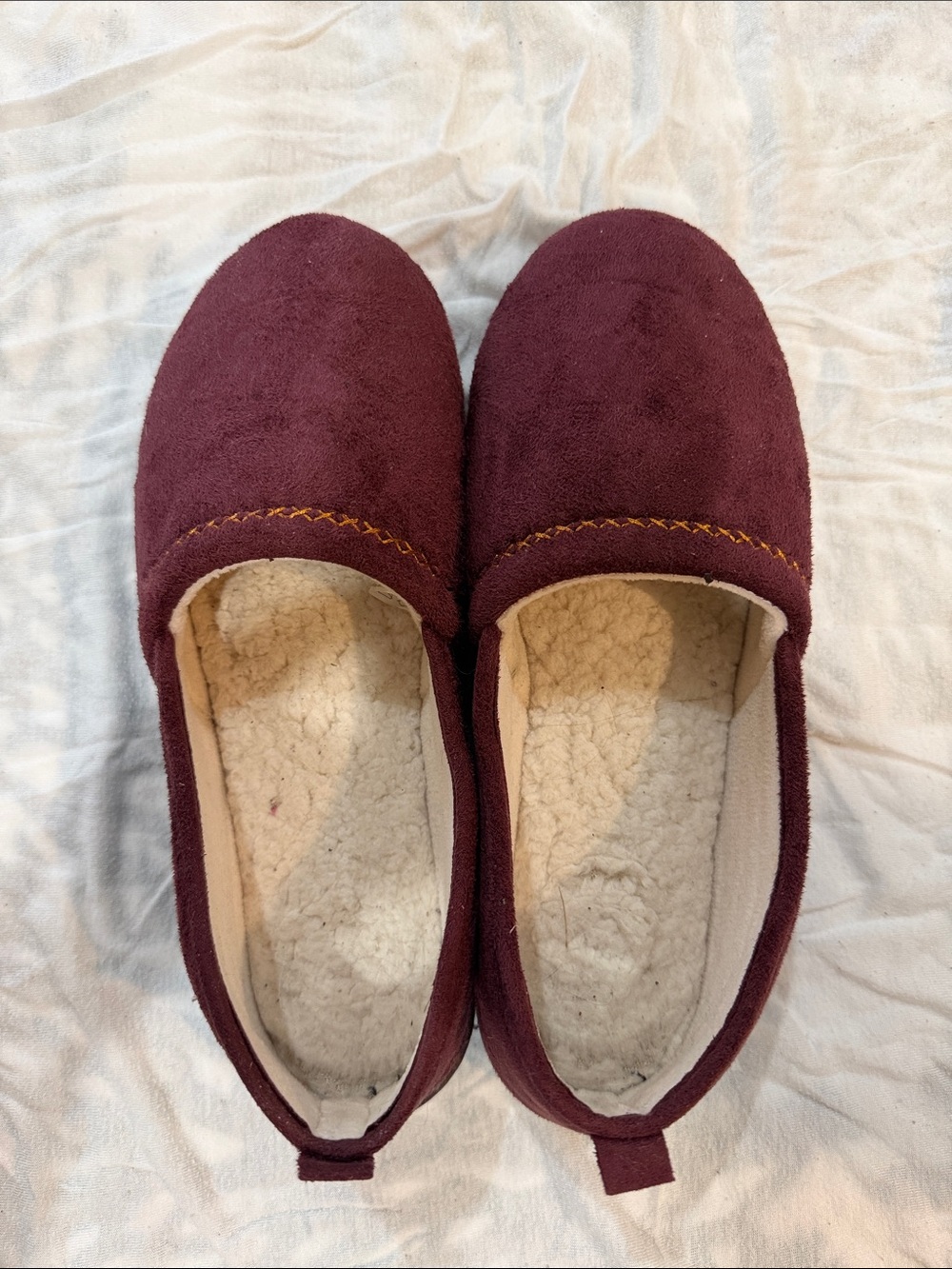 isotoner Women's Wine Slip-On Sherpa Lined Slippers